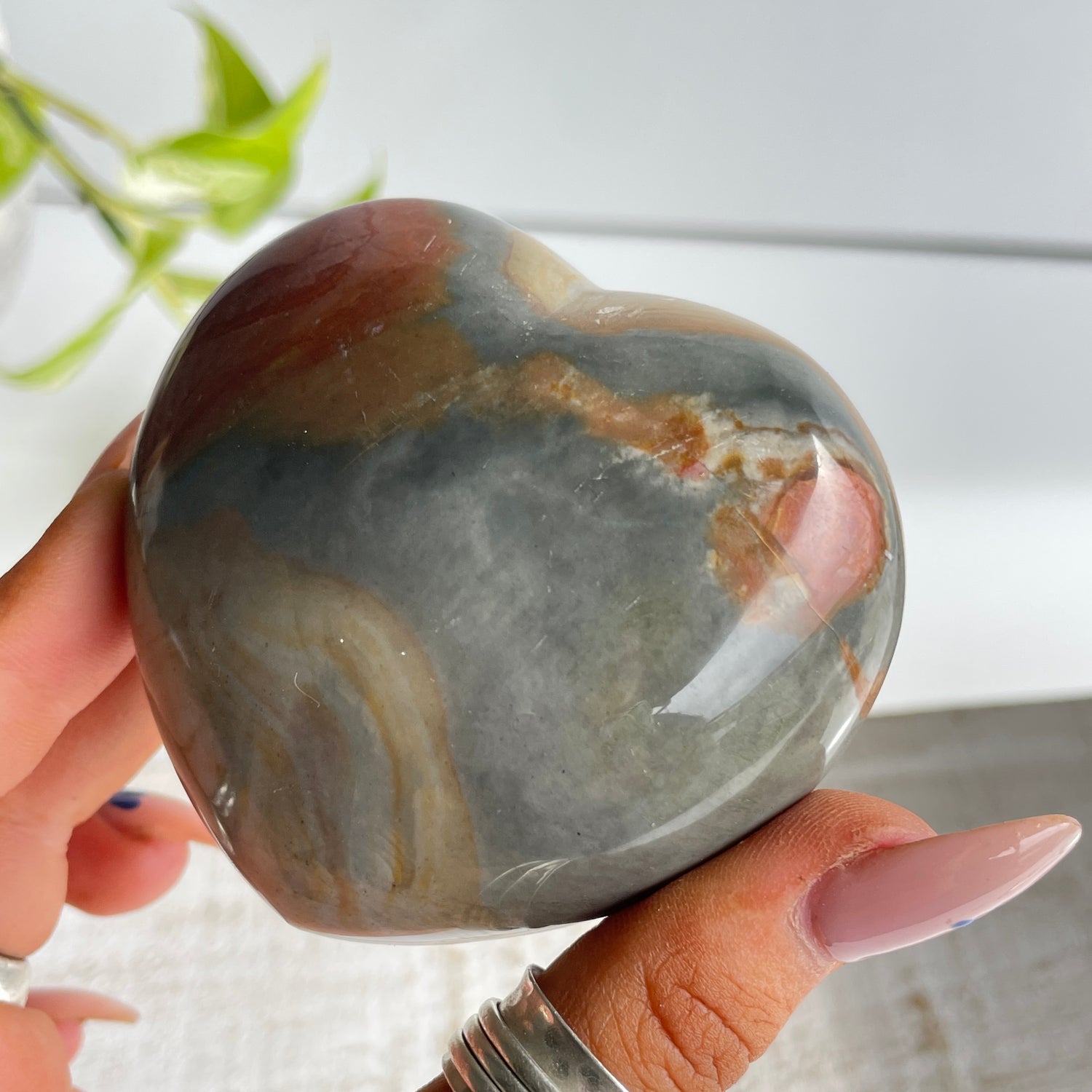 Polychrome Jasper Heart 7.3cm 01
