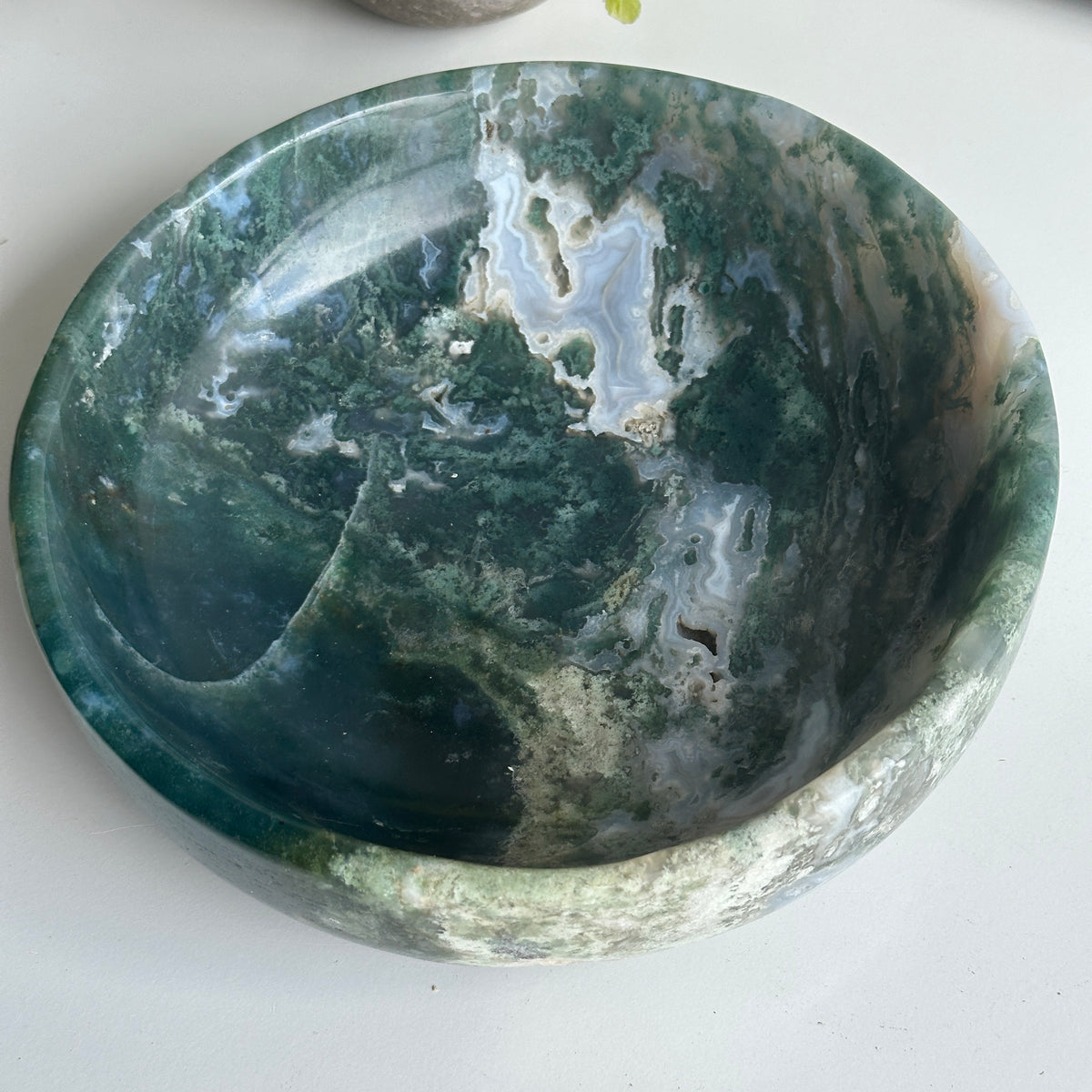 Moss Agate Bowl 2.084kg