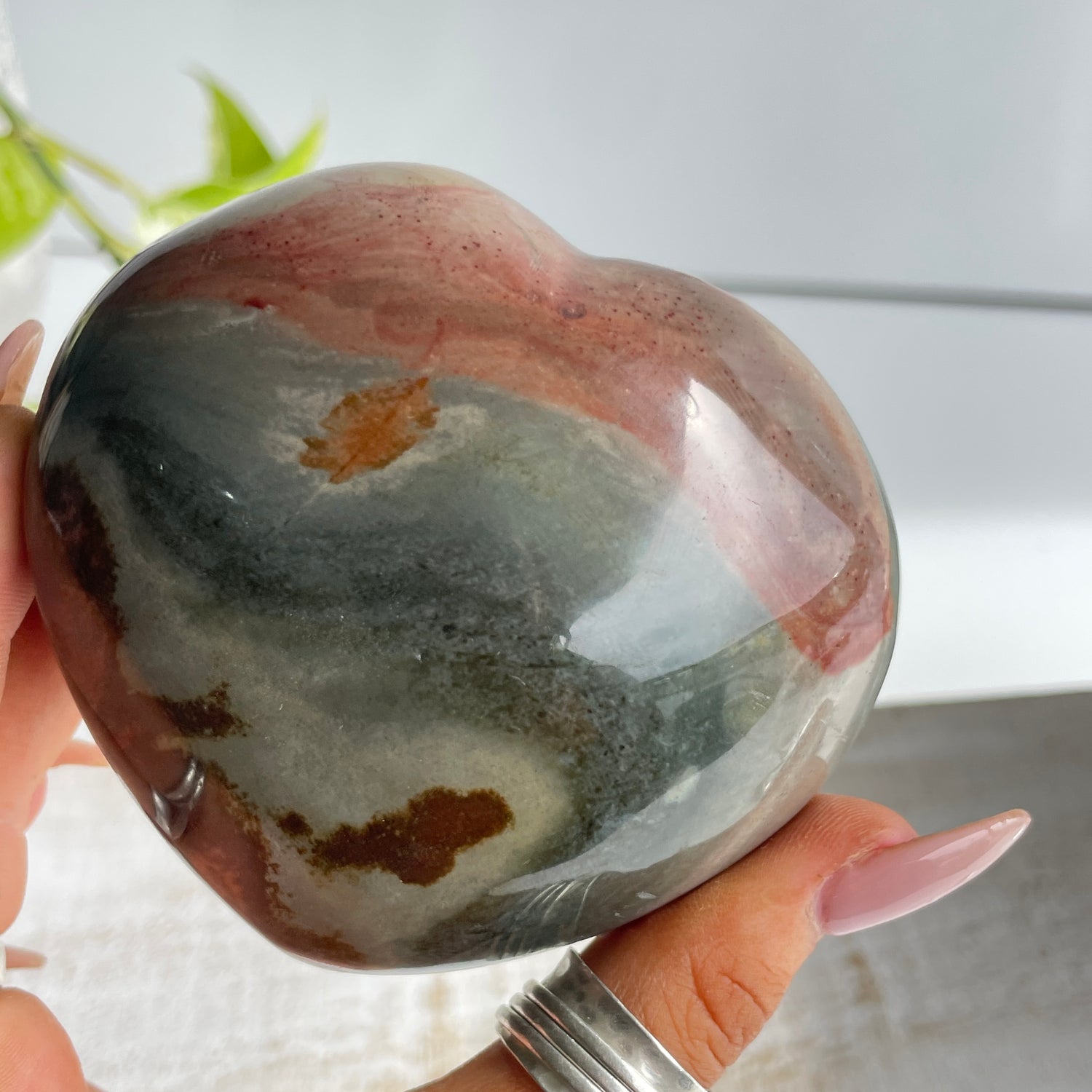 Polychrome Jasper Heart 8.5cm