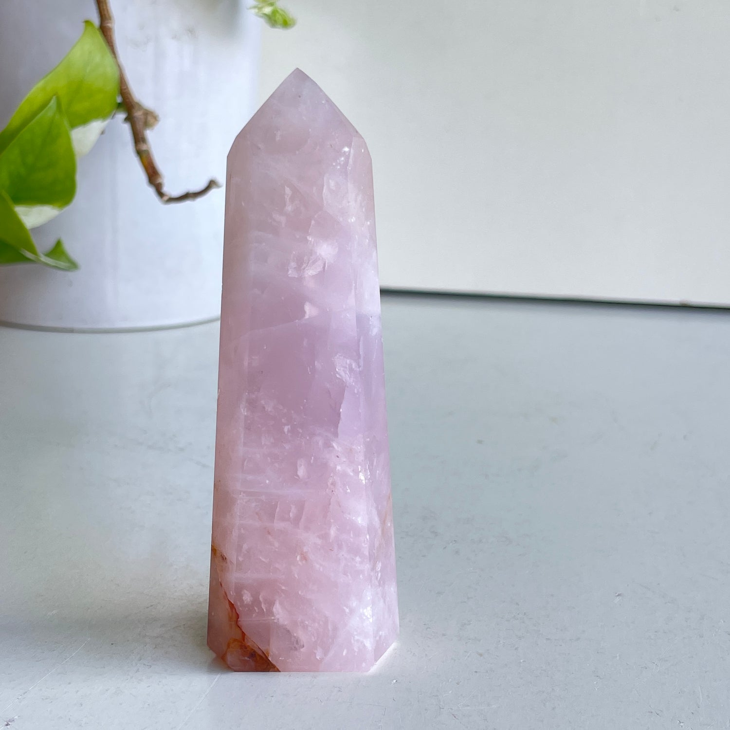 Rose Quartz Golden Healer Generator 11cm