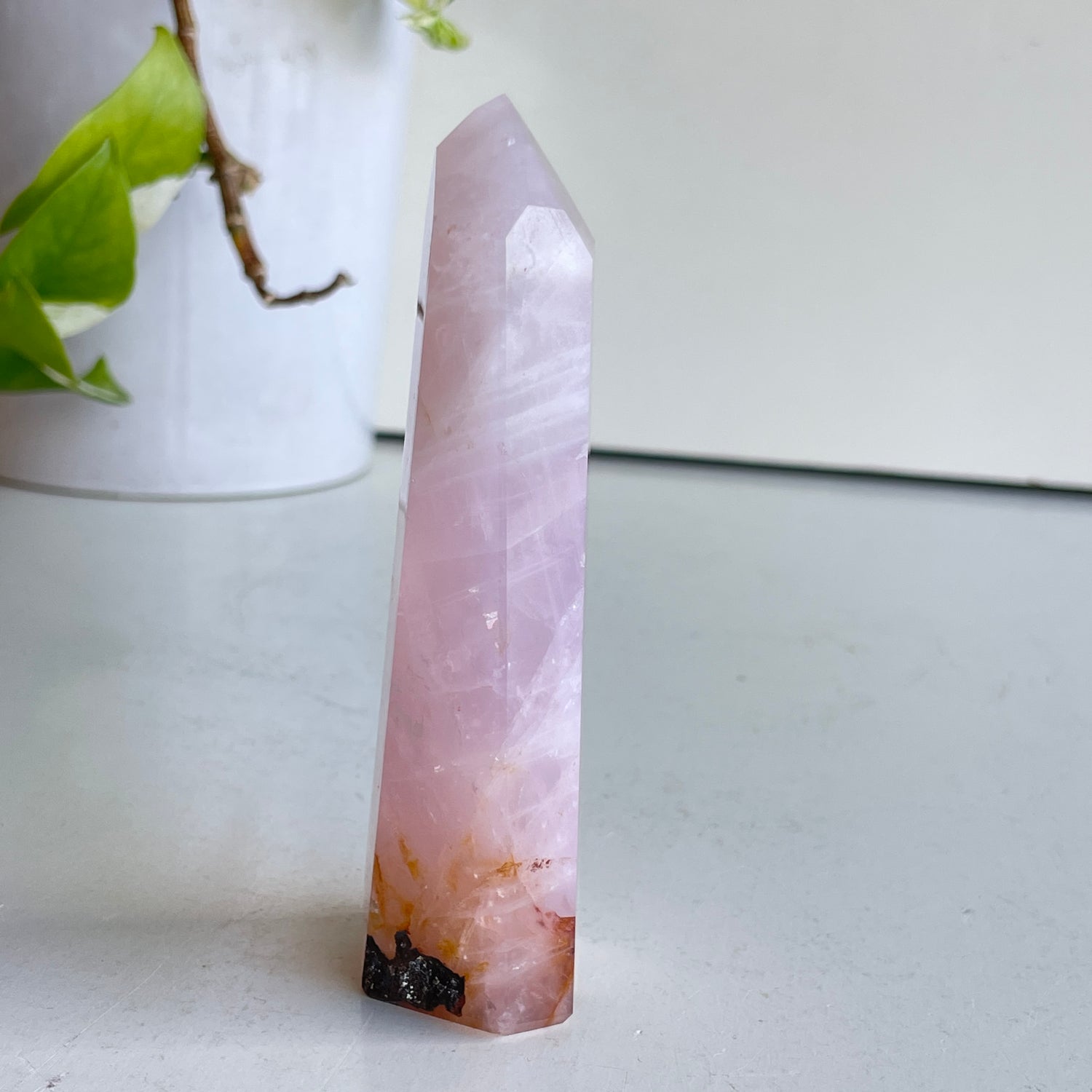 Rose Quartz Golden Healer Generator 11cm