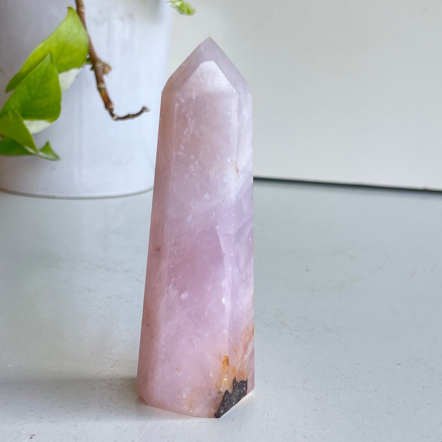 Rose Quartz Golden Healer Generator 11cm