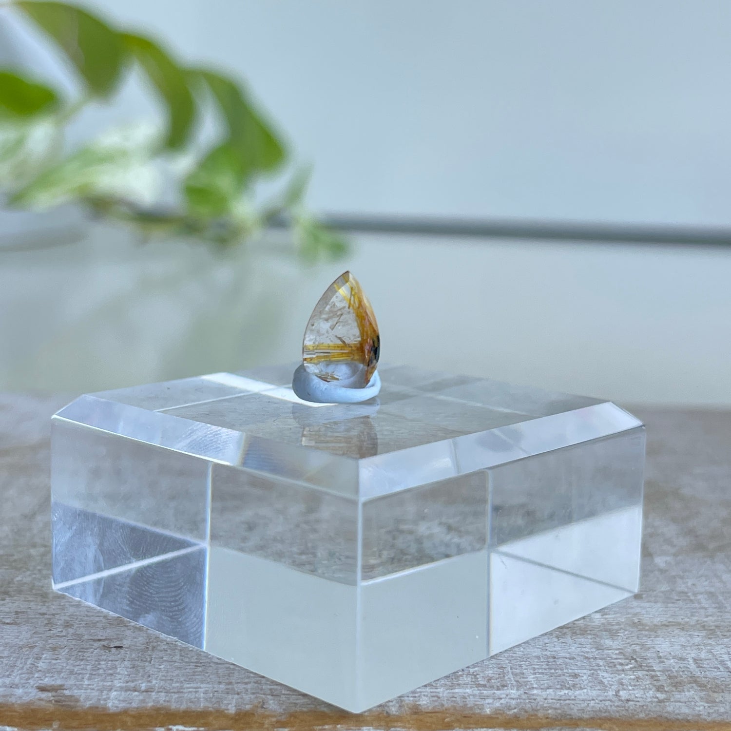 Rutilated Quartz Teardrop Pc