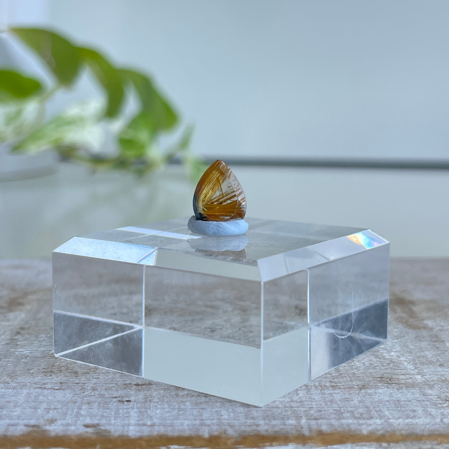 Rutilated Quartz Teardrop Pc