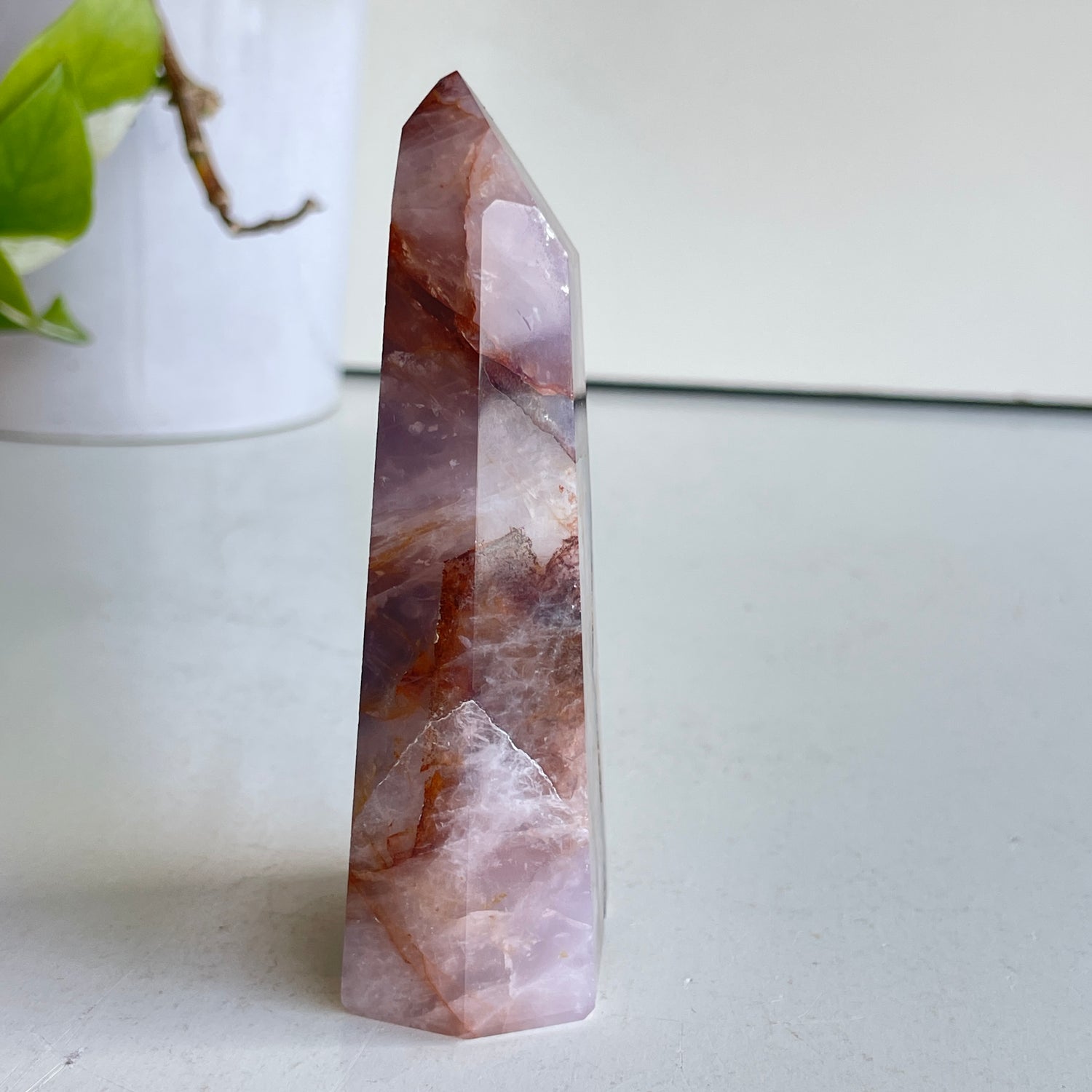 Rose Quartz Golden Healer Generator 10cm