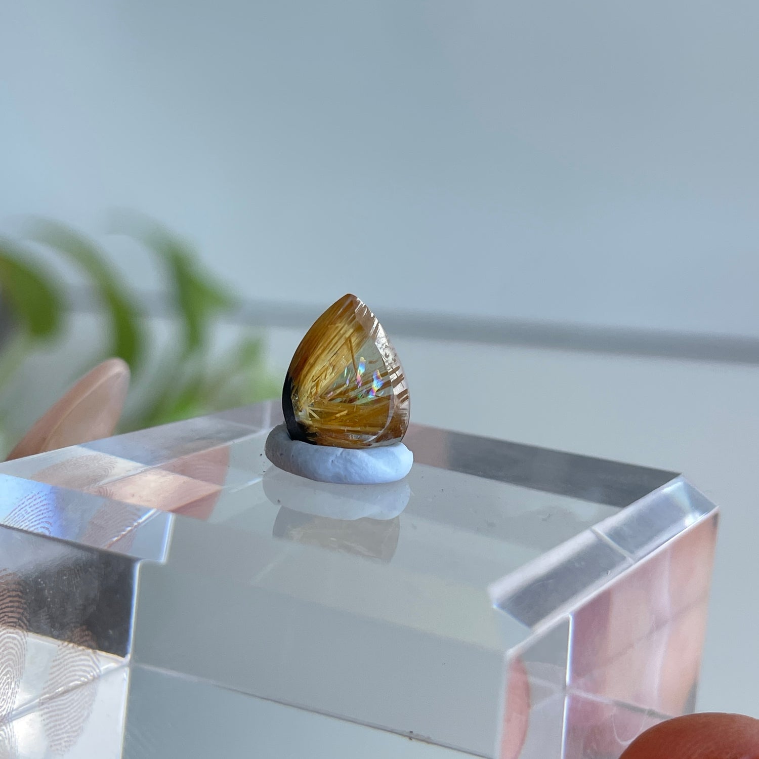 Rutilated Quartz Teardrop Pc