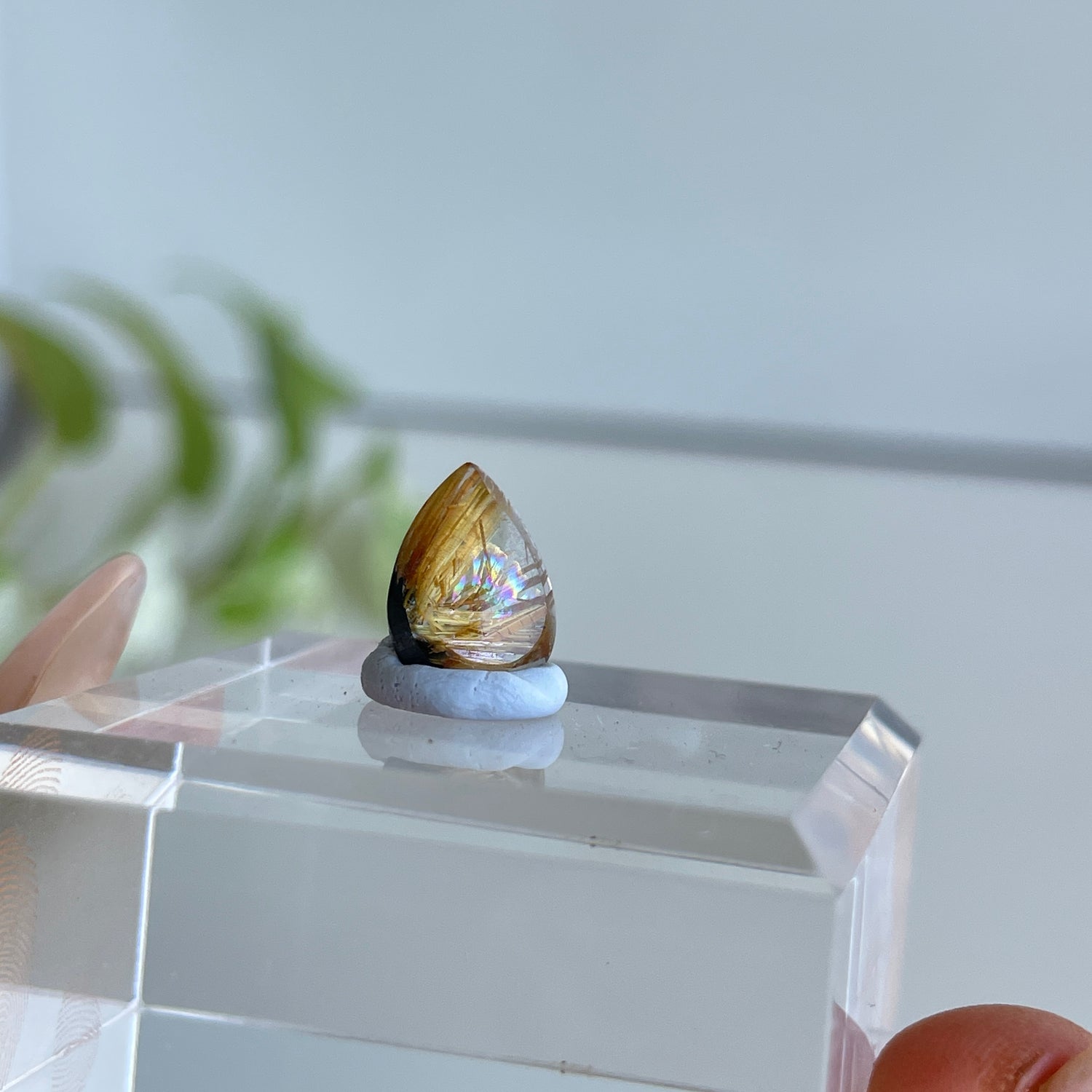 Rutilated Quartz Teardrop Pc