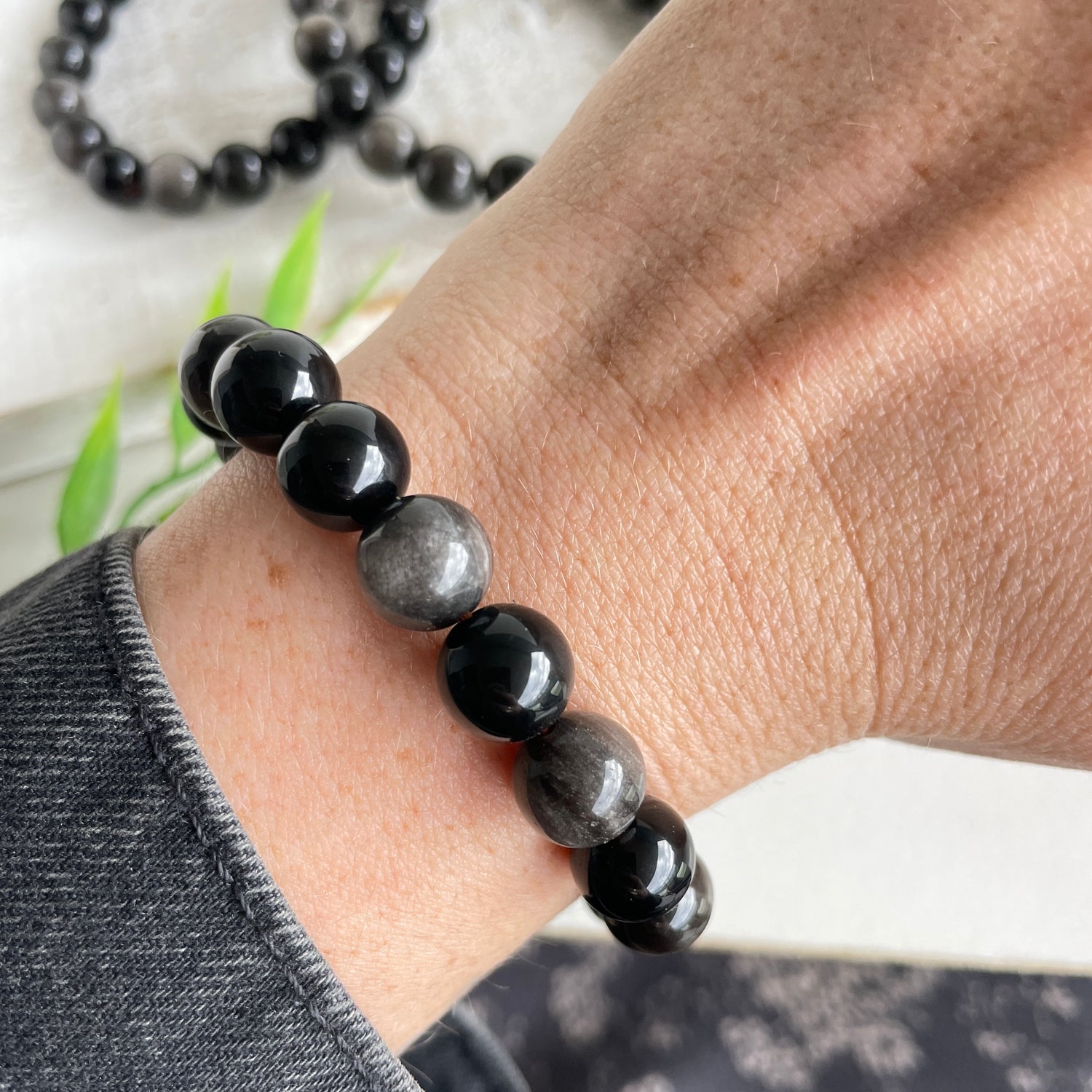Silversheen Obsidian Bracelet