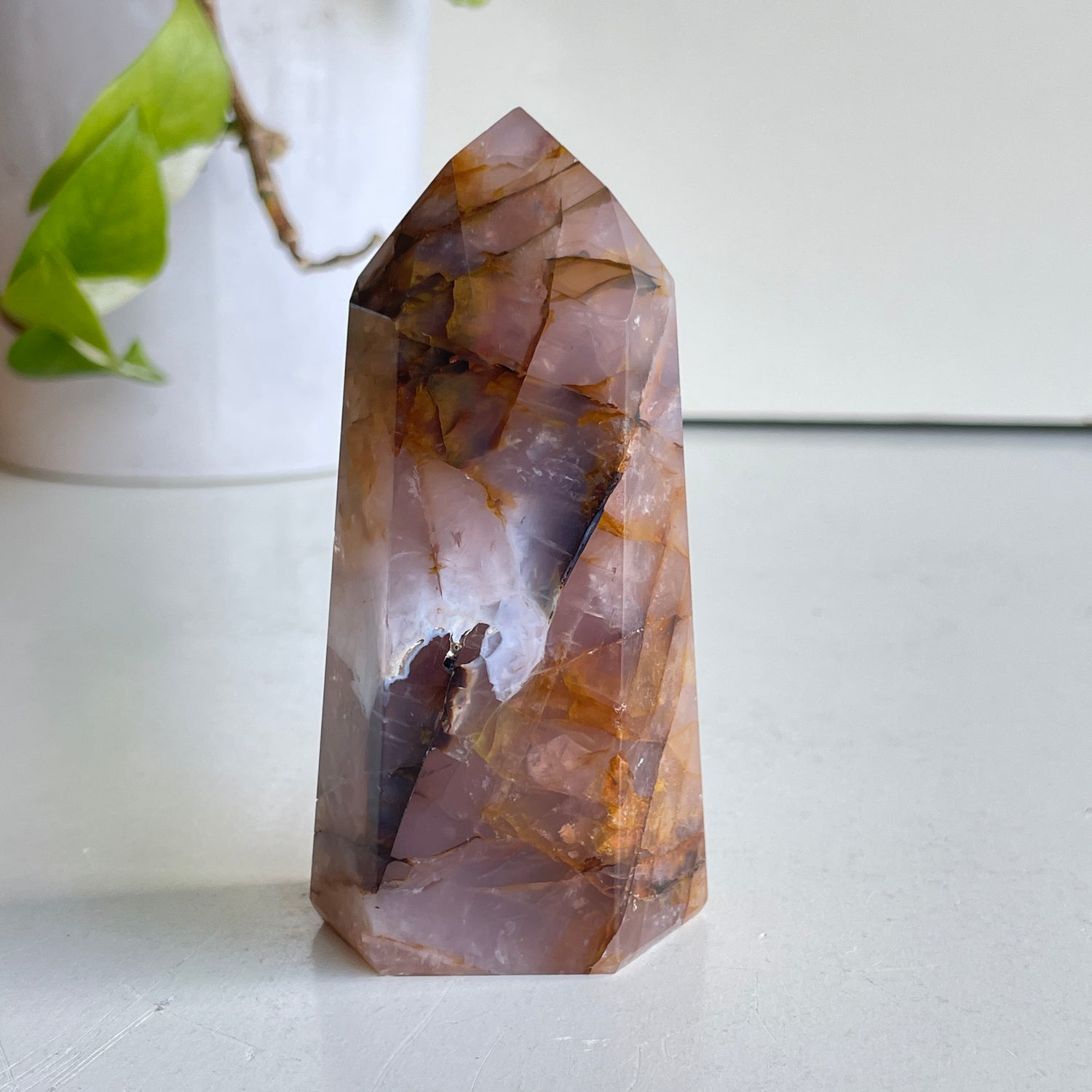 Rose Quartz Golden Healer Generator 9.4cm