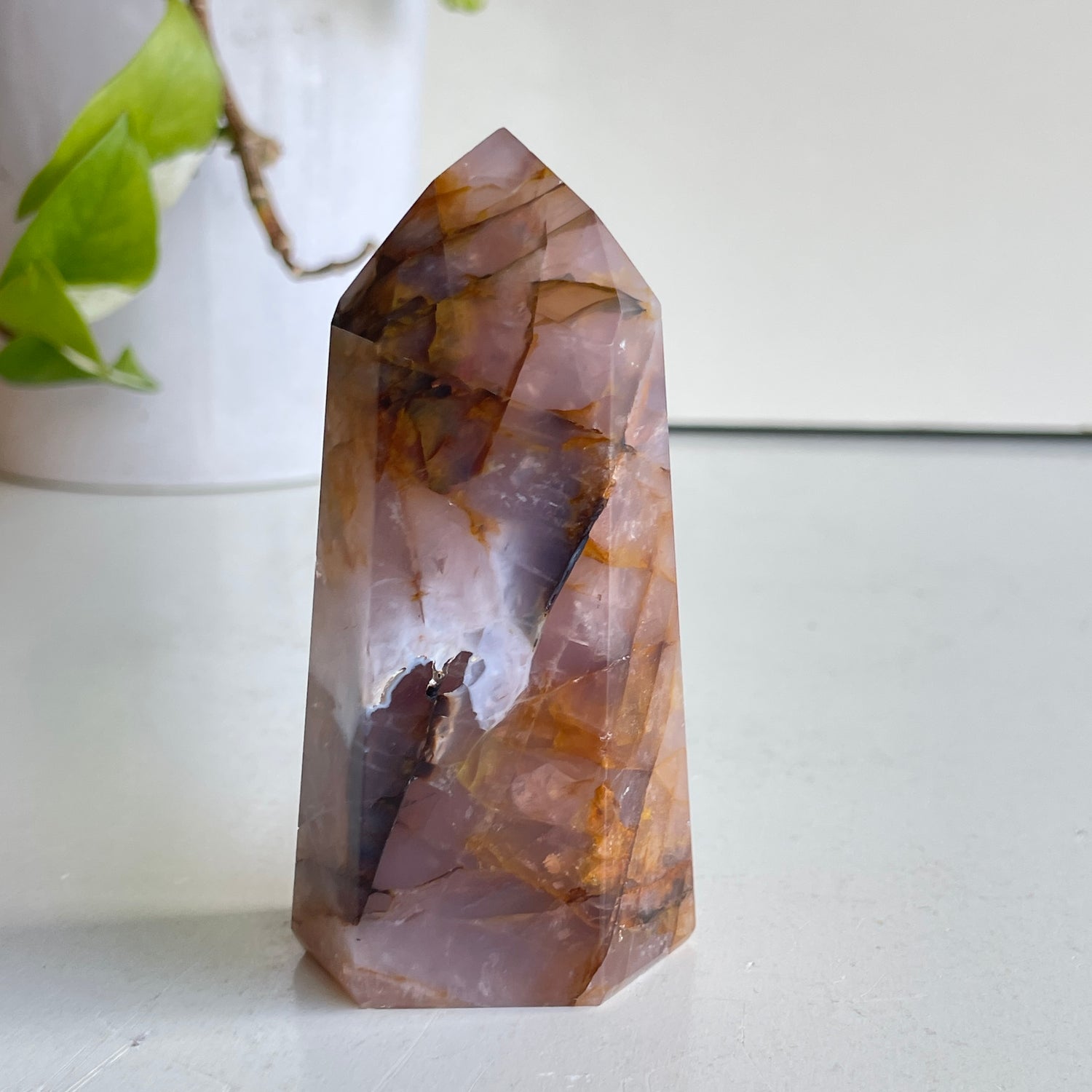 Rose Quartz Golden Healer Generator 9.4cm