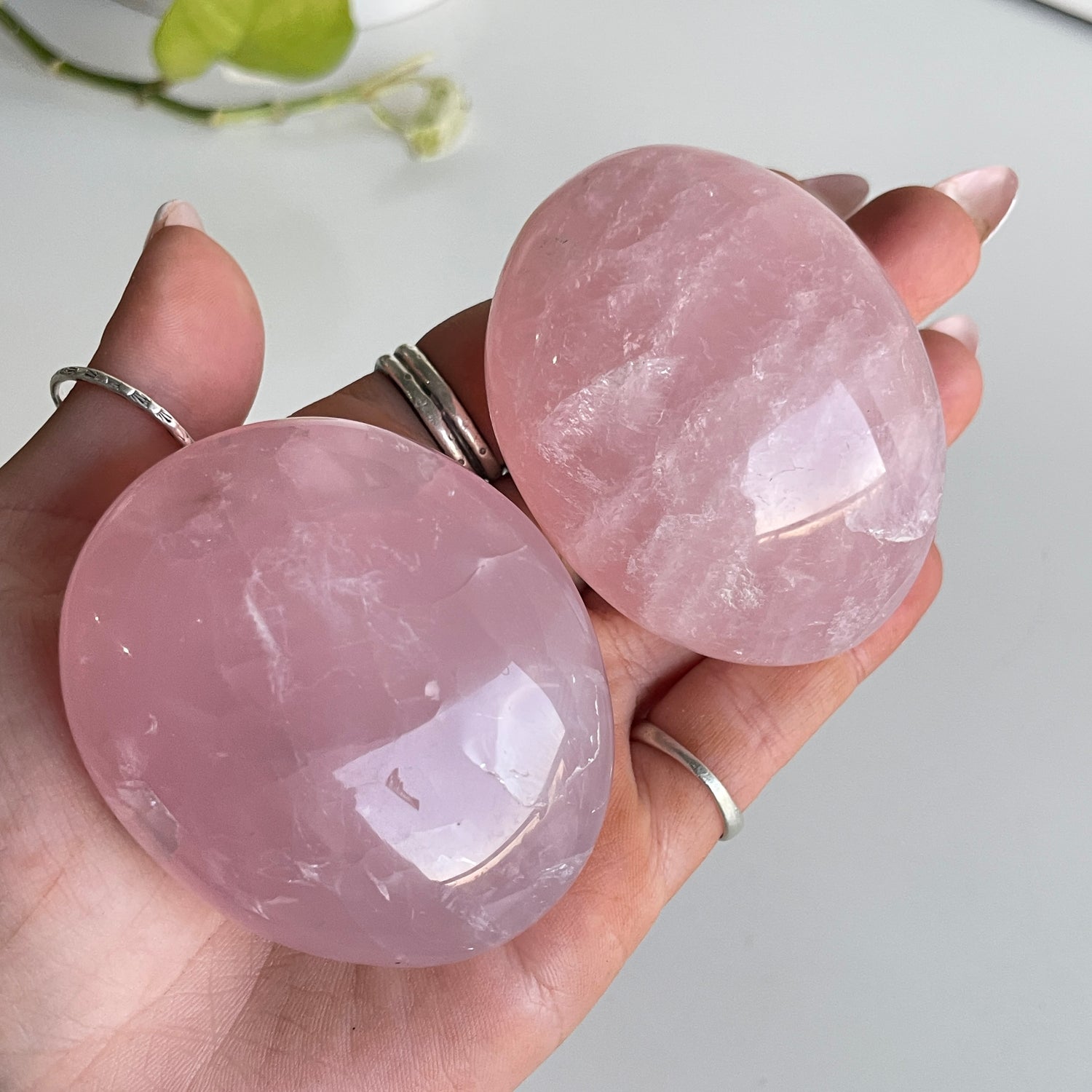 Rose Quartz Palmstone Large