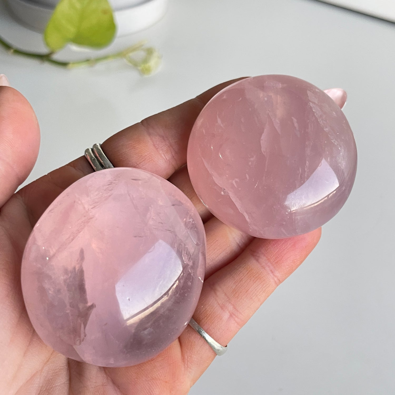 Rose Quartz Palmstone Medium