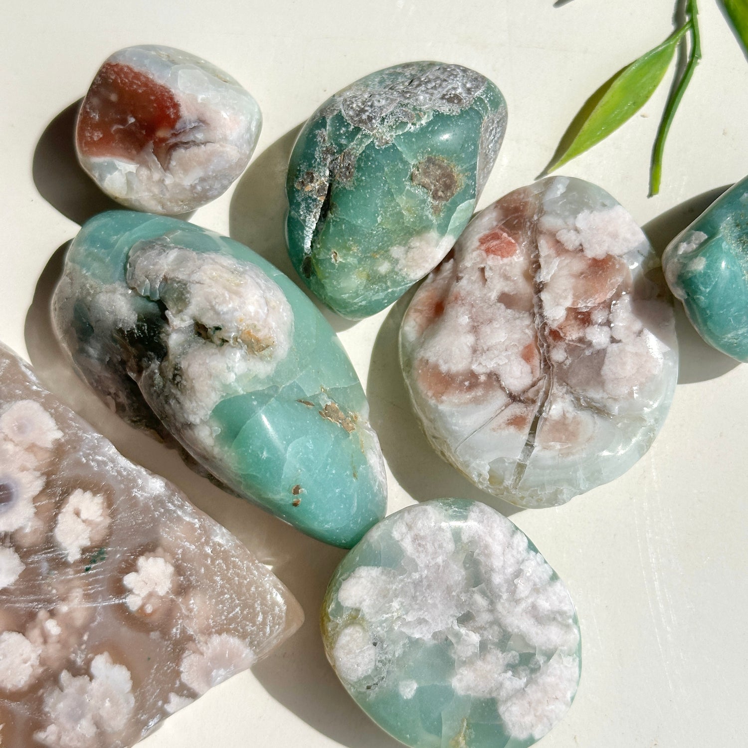 Green Flower Agate Mixed Chunks