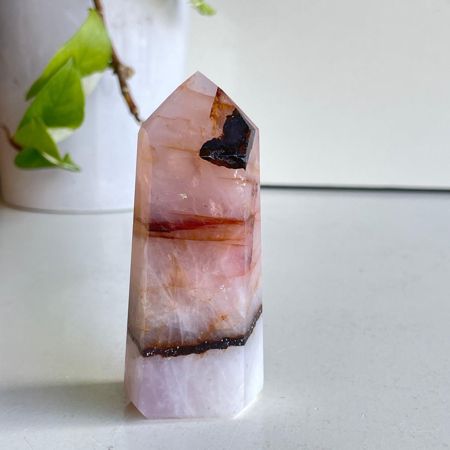 Rose Quartz Golden Healer Generator 9.2cm