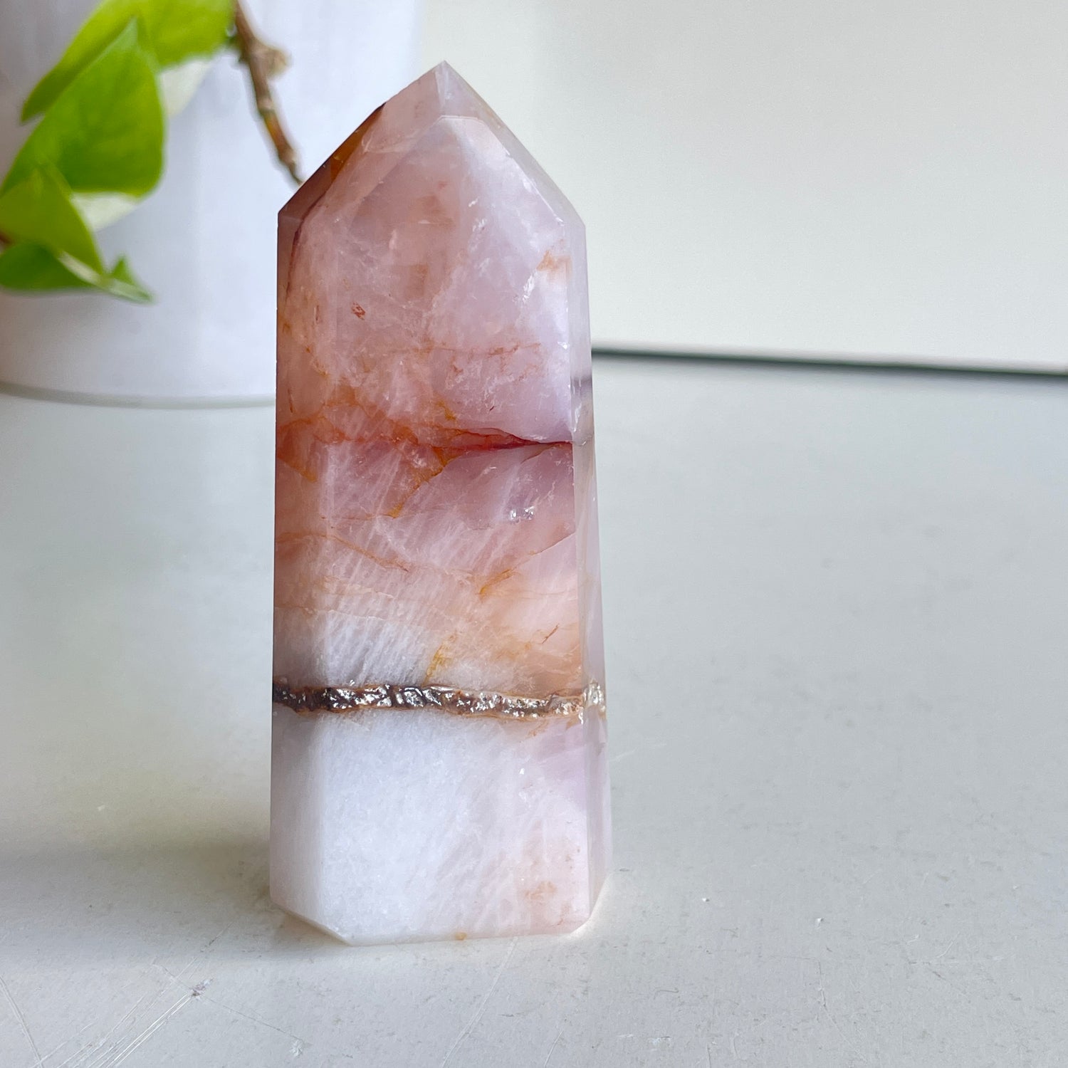Rose Quartz Golden Healer Generator 9.2cm