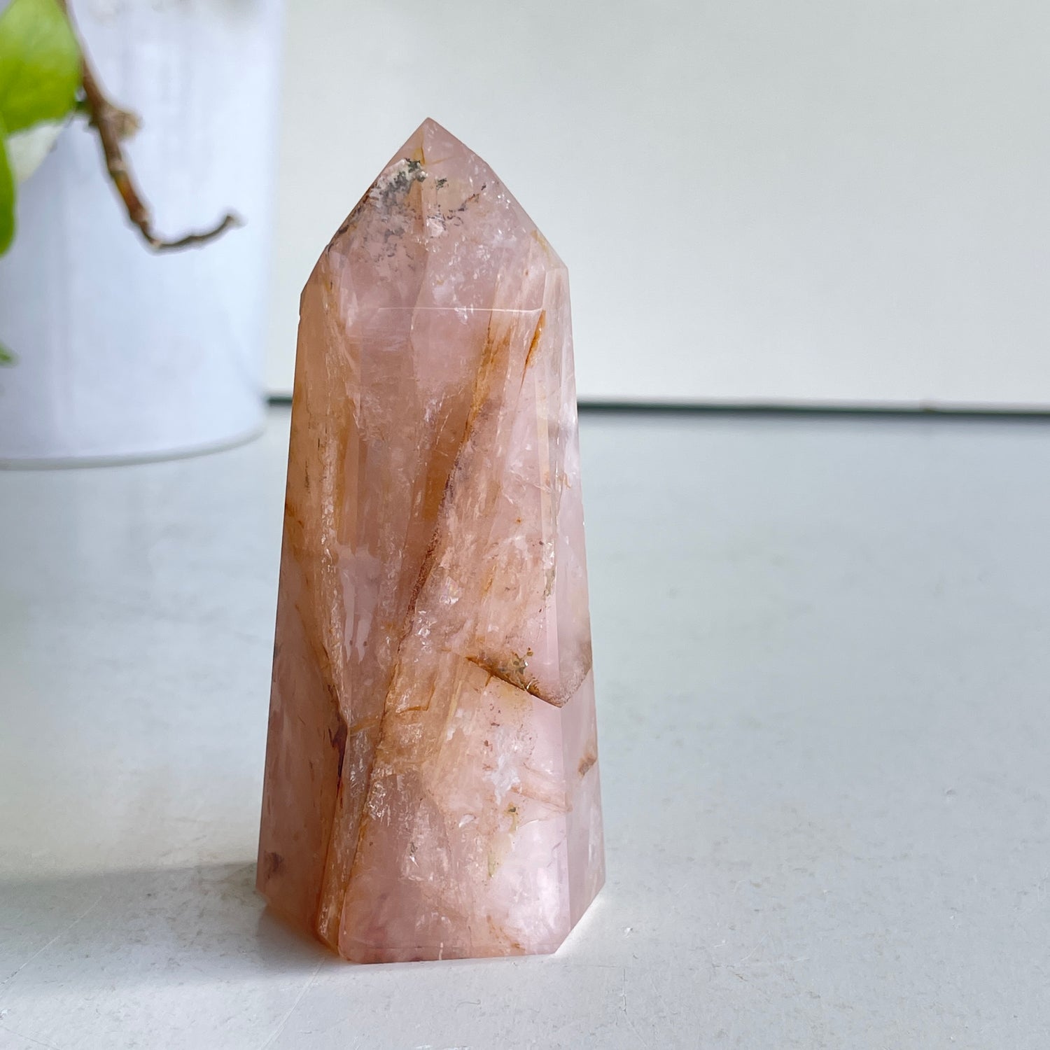 Rose Quartz Golden Healer Generator 8.9cm