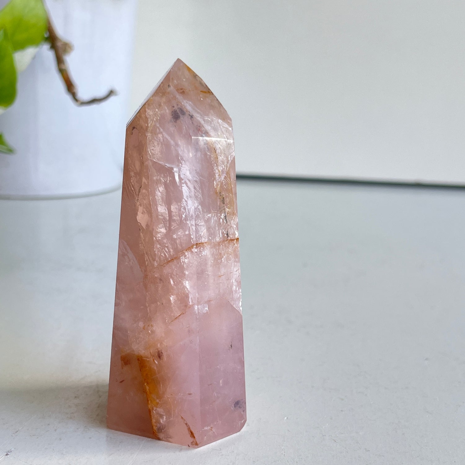 Rose Quartz Golden Healer Generator 8.9cm