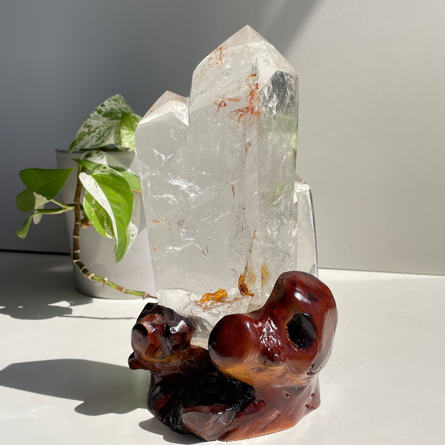 Clear Quartz Triple Point In Stand 18.5cm