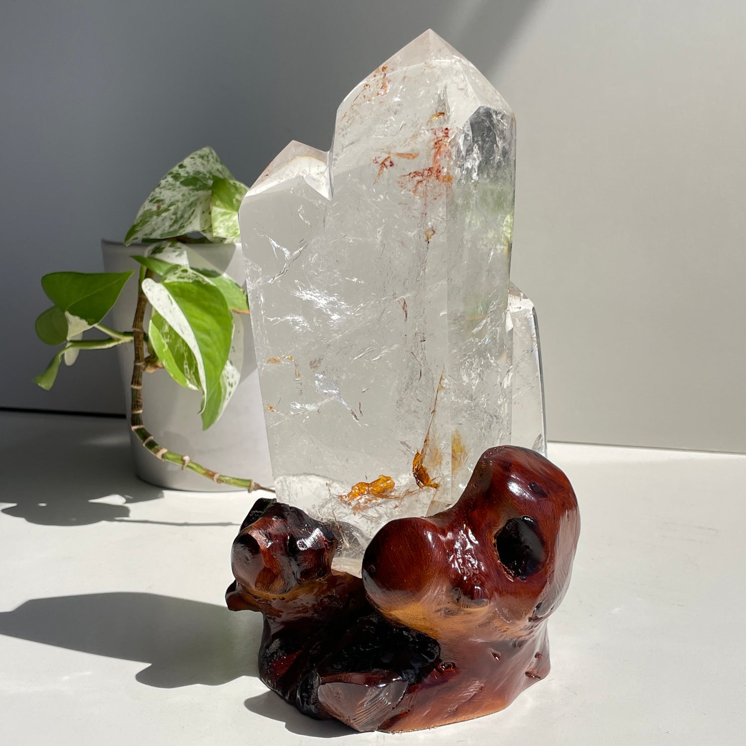 Clear Quartz Triple Point In Stand 18.5cm