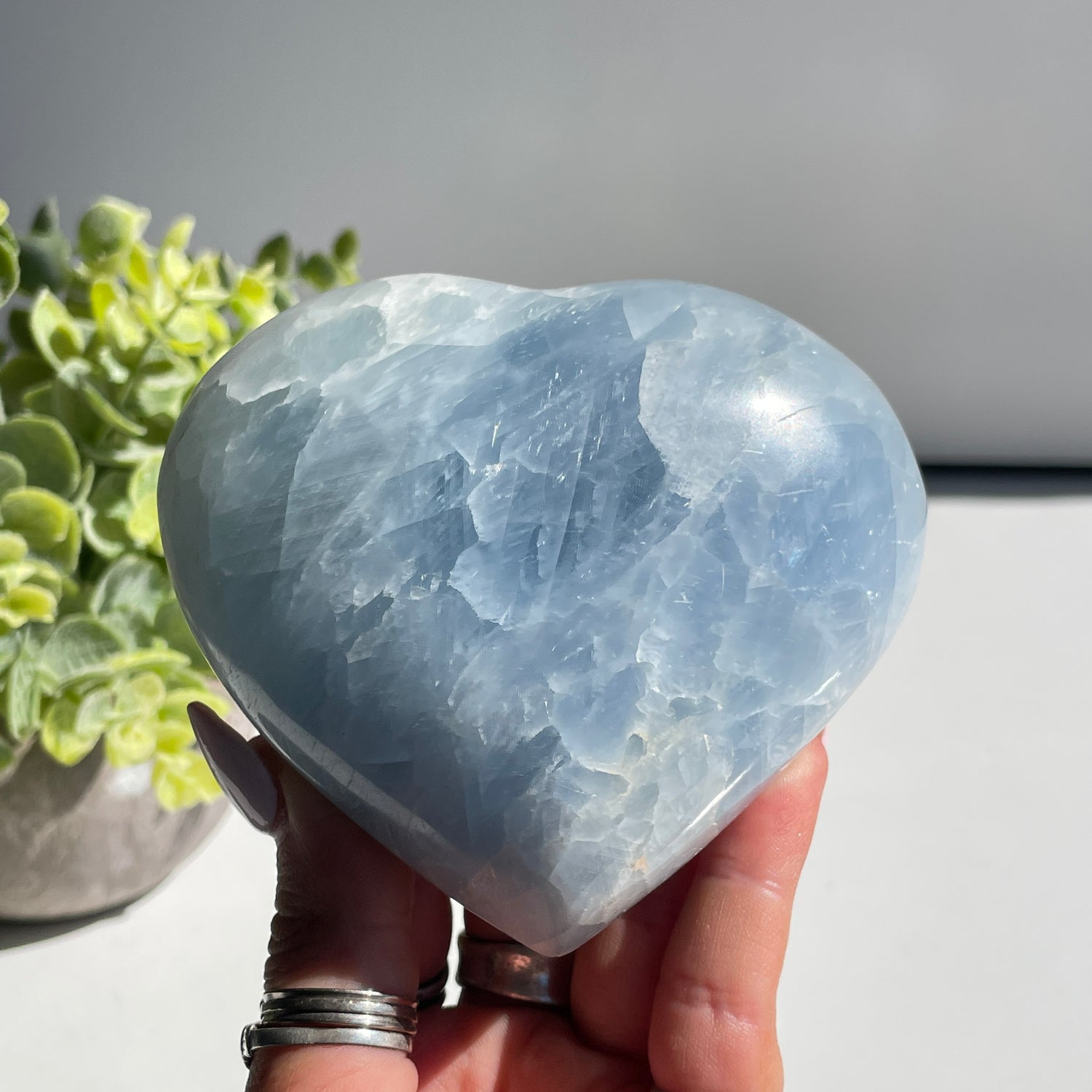 Blue Calcite Heart  9.5cm