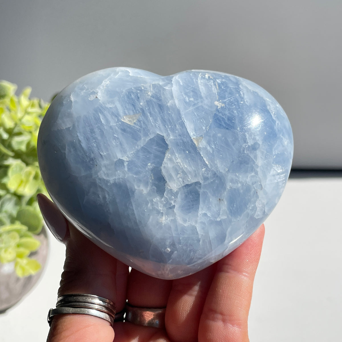 Blue Calcite Heart  8.3cm