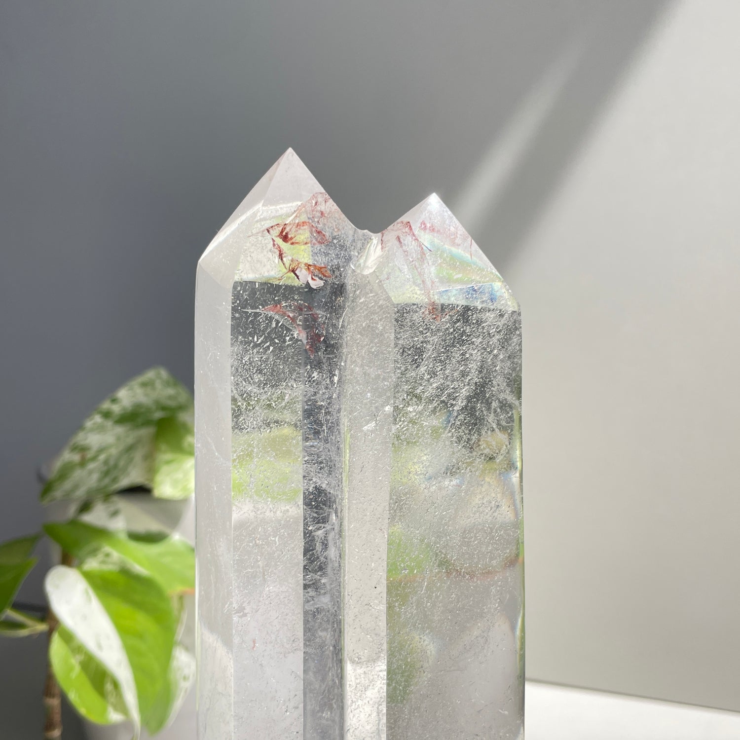 Clear Quartz Twin Point In Stand 20.1cm