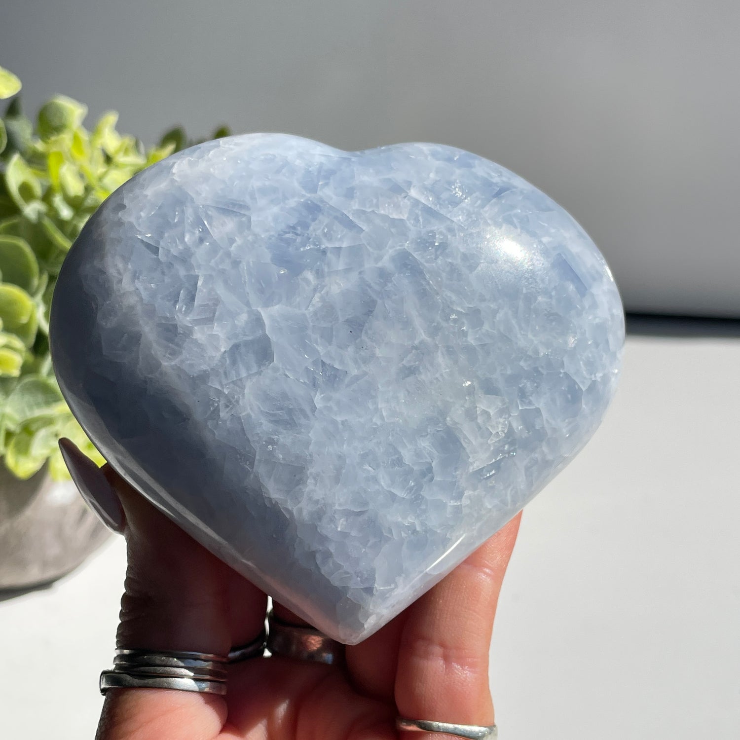Blue Calcite Heart  9.4cm