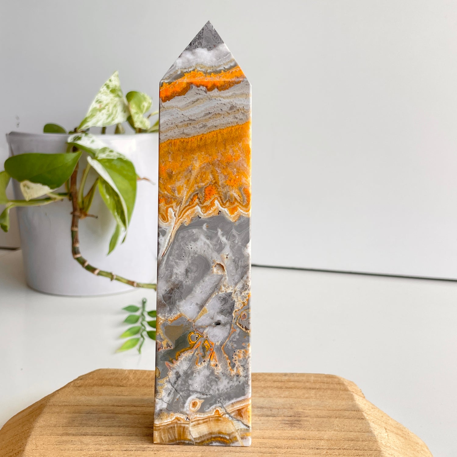 Bumblebee Jasper Obelisk 17.8cm