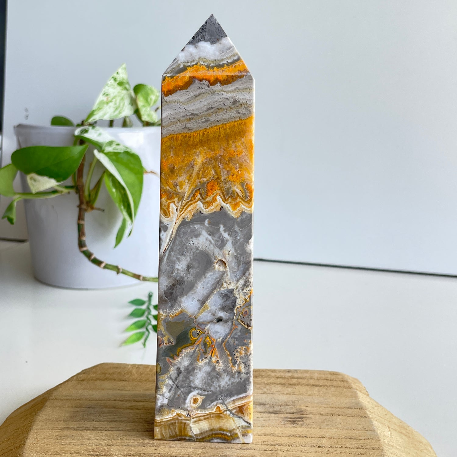 Bumblebee Jasper Obelisk 17.8cm
