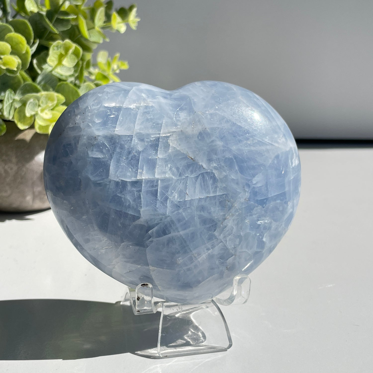 Blue Calcite Heart  10.2cm