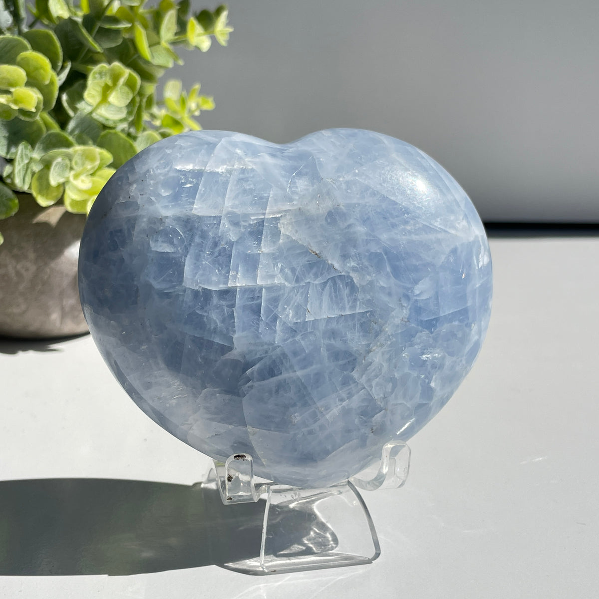 Blue Calcite Heart  10.2cm