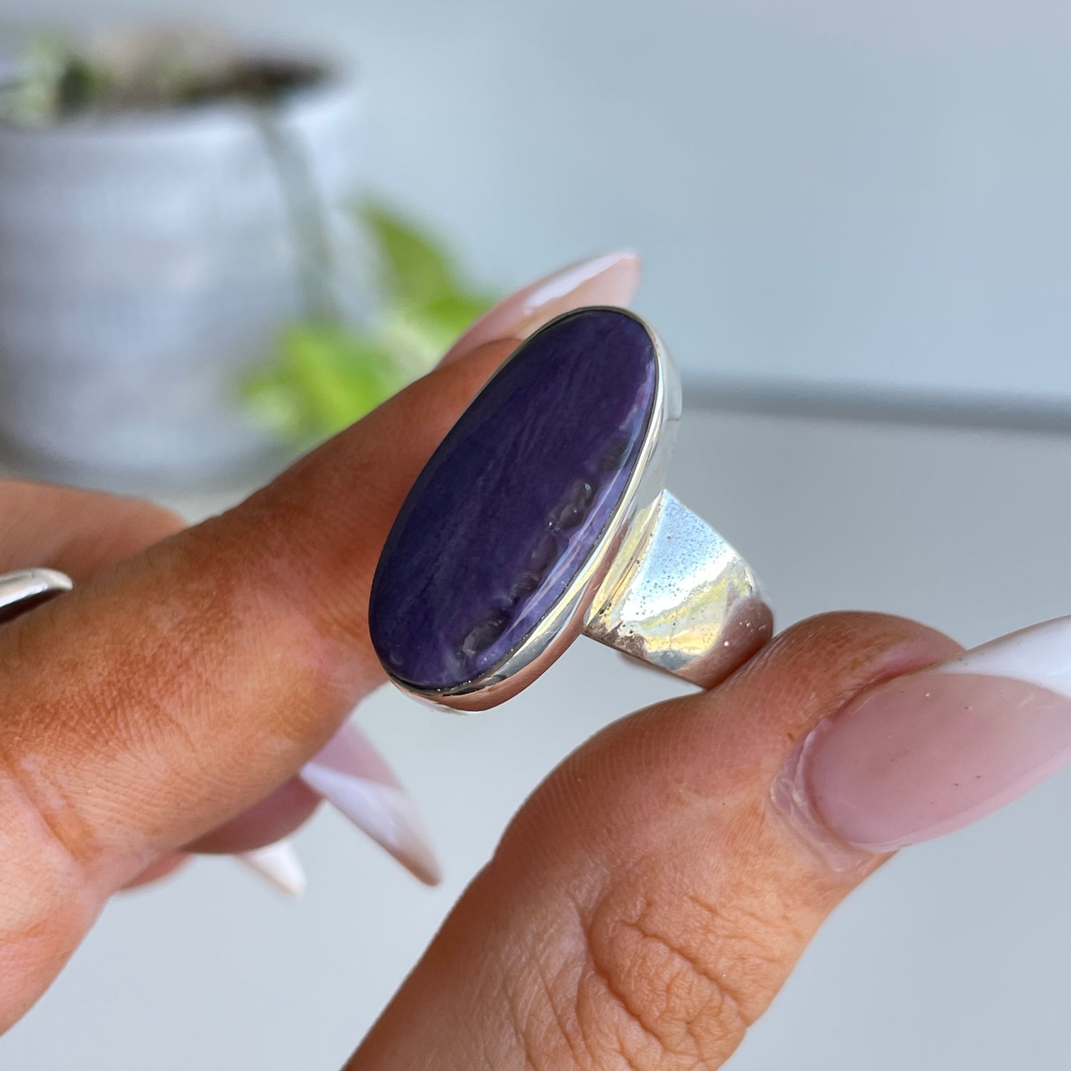 Charoite Oval Ring Sz7