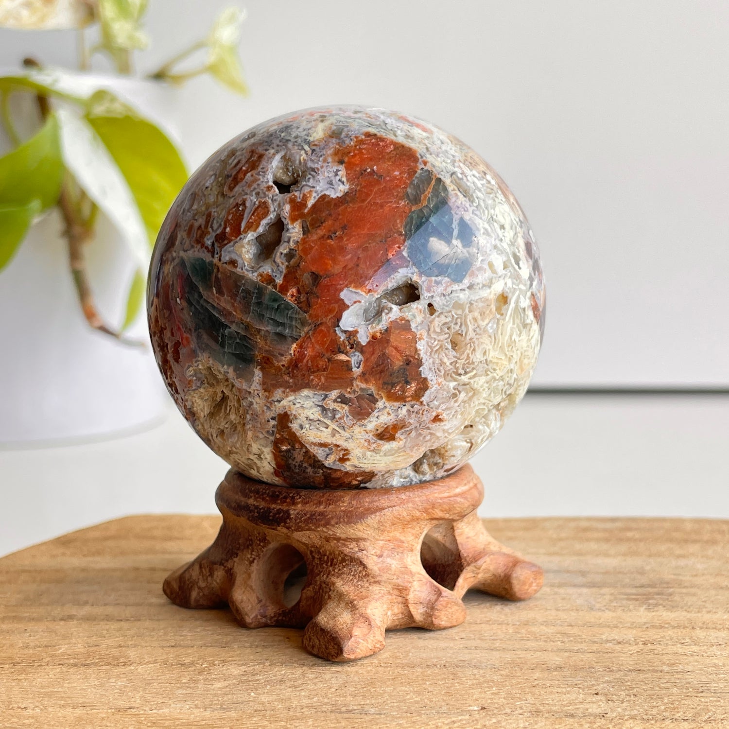 Sunstone & Blue Apatite Sphere 6.3cm
