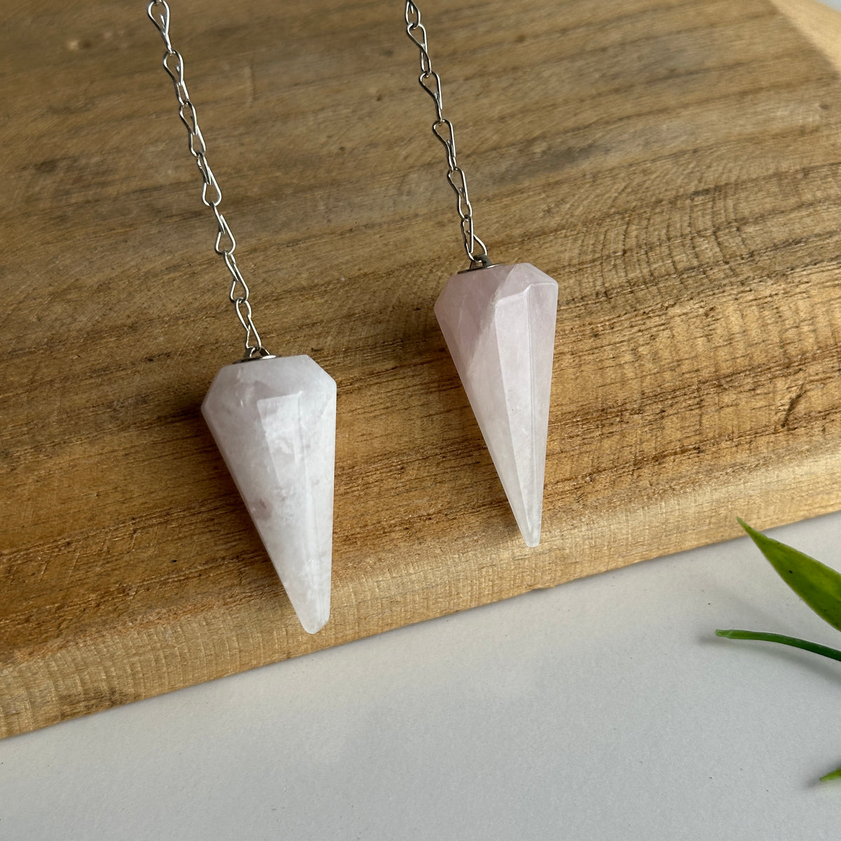 Rose Quartz Faceted Pendulum