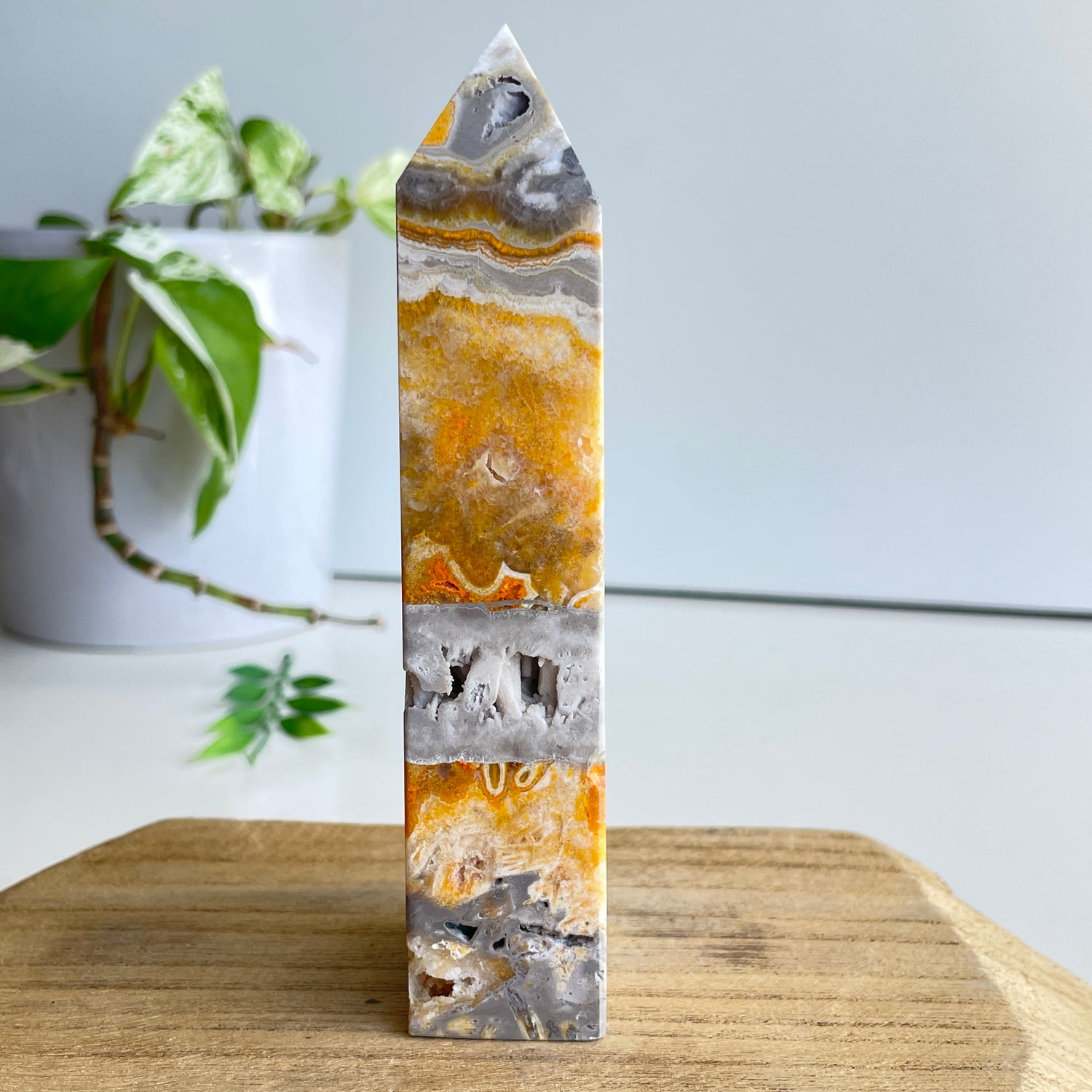 Bumblebee Jasper Obelisk 13.3cm