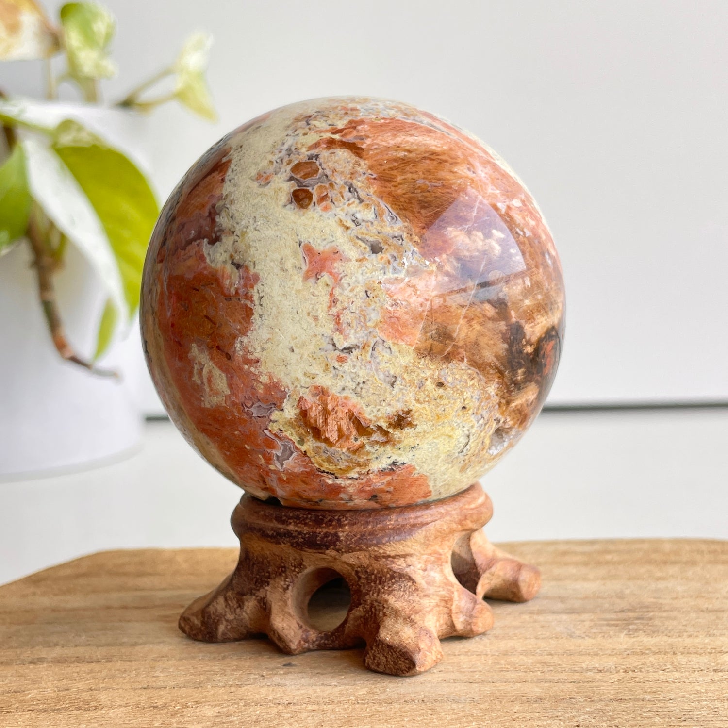 Sunstone & Blue Apatite Sphere 6.9cm