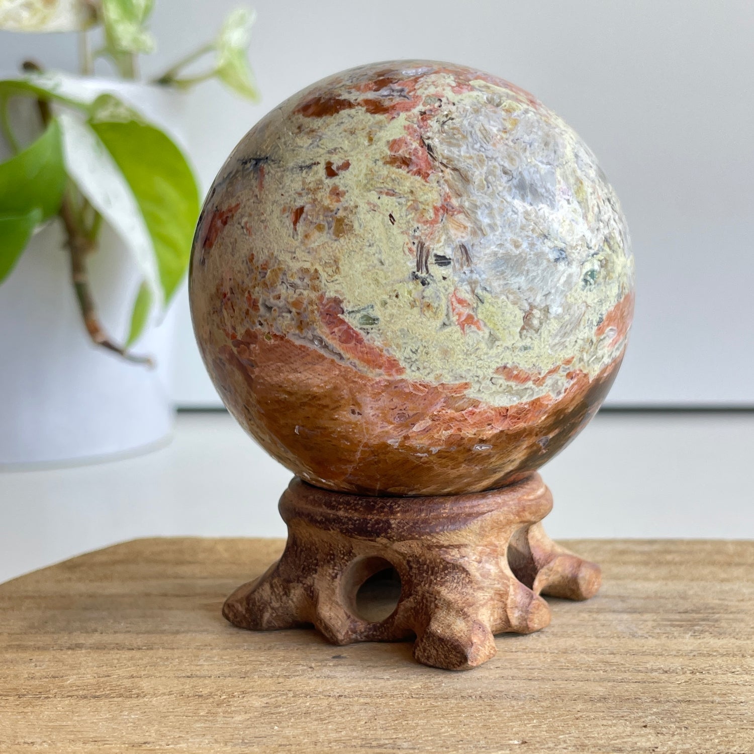 Sunstone & Blue Apatite Sphere 6.9cm
