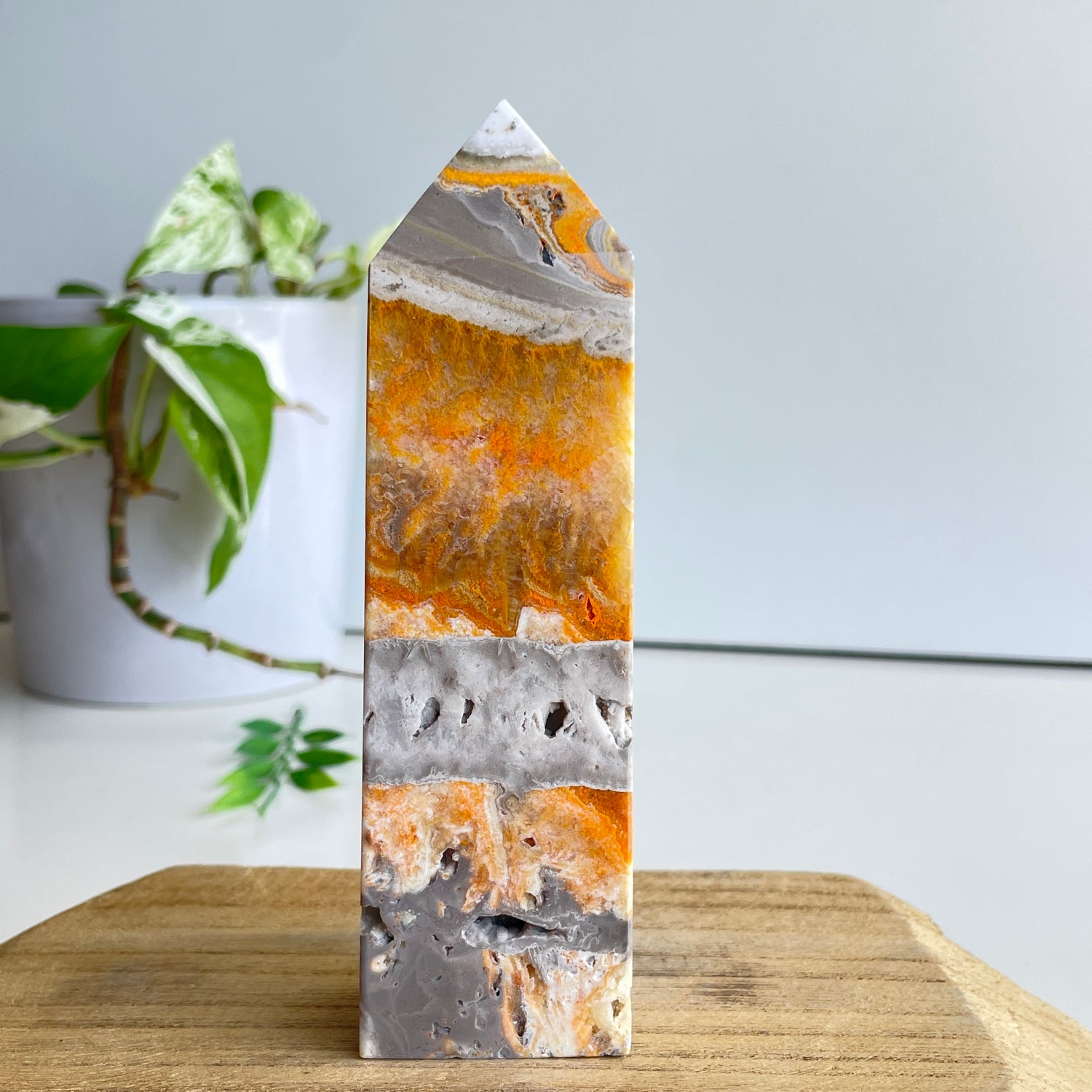 Bumblebee Jasper Obelisk 13.3cm