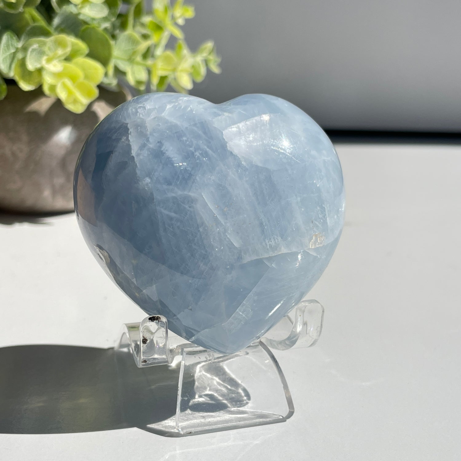 Blue Calcite Heart  6.7cm