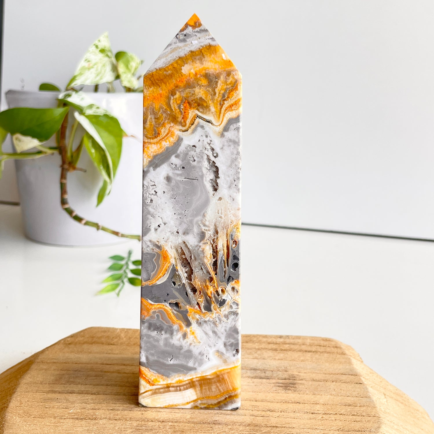 Bumblebee Jasper Obelisk 15.6cm