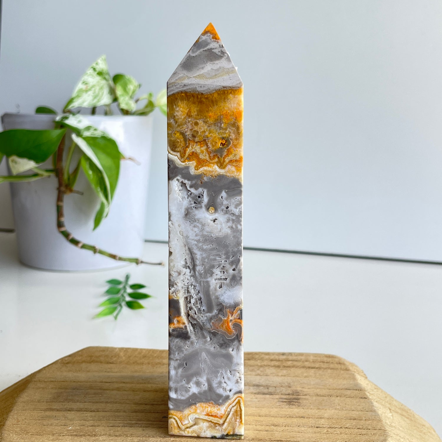 Bumblebee Jasper Obelisk 15.6cm