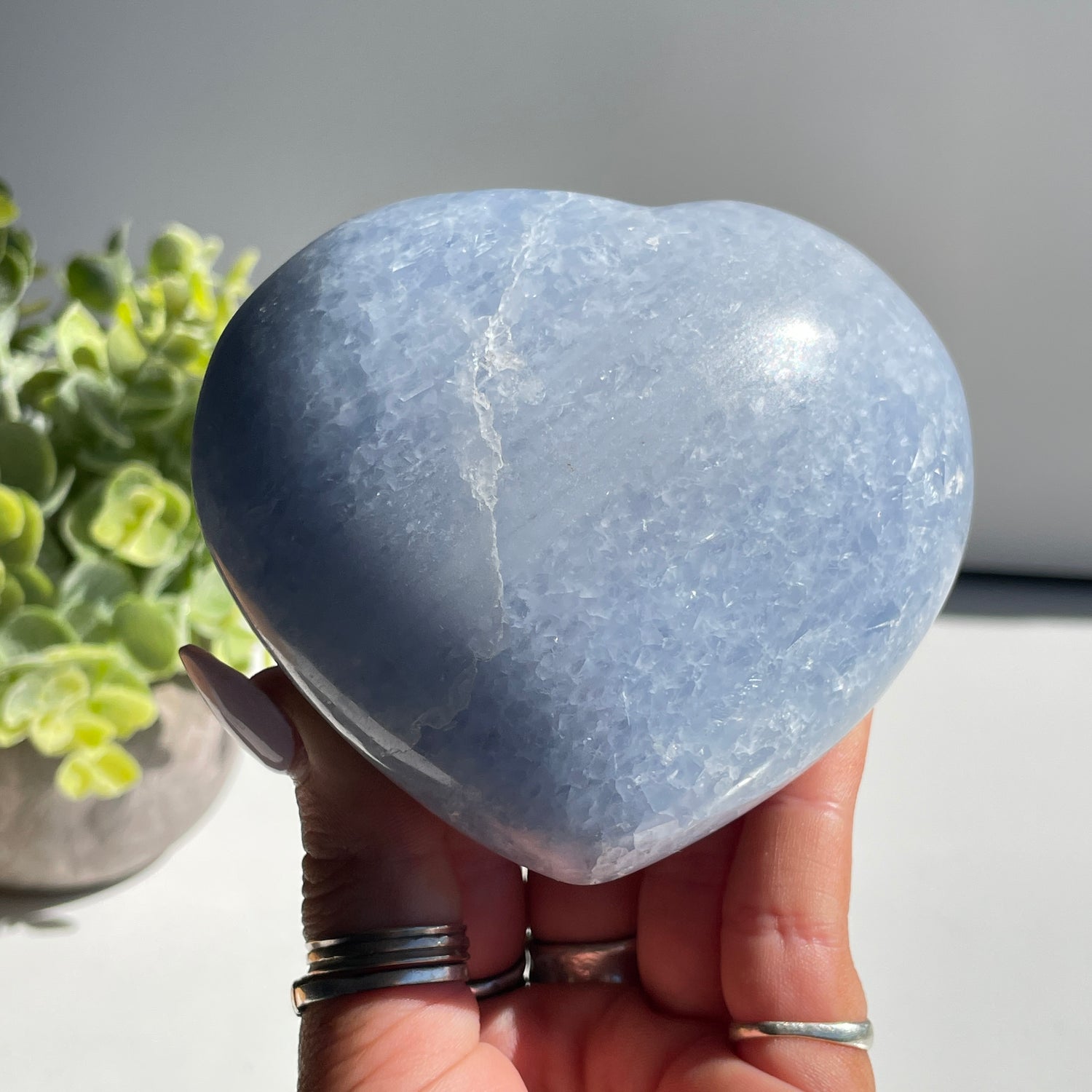 Blue Calcite Heart  9.3cm