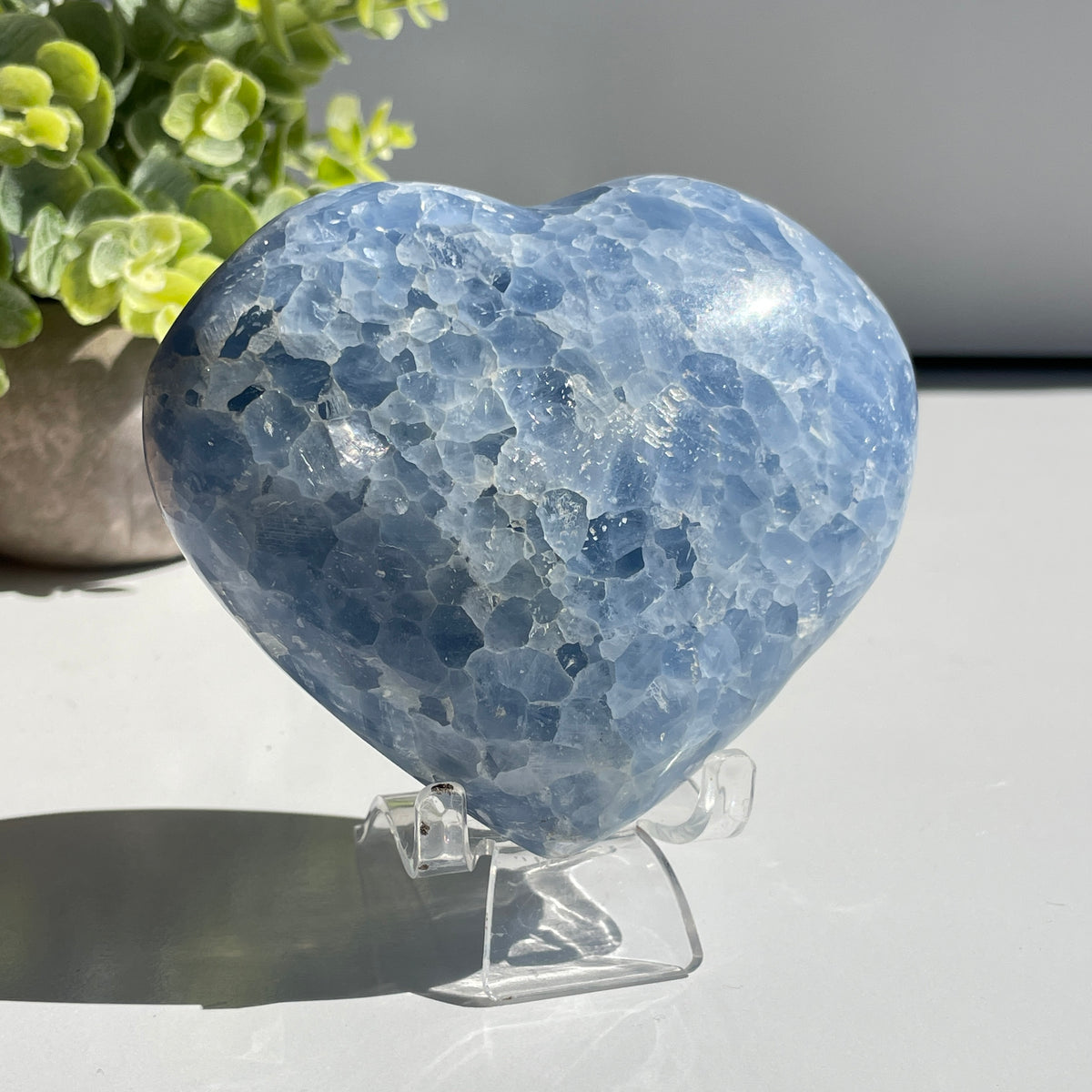 Blue Calcite Heart  10.4cm
