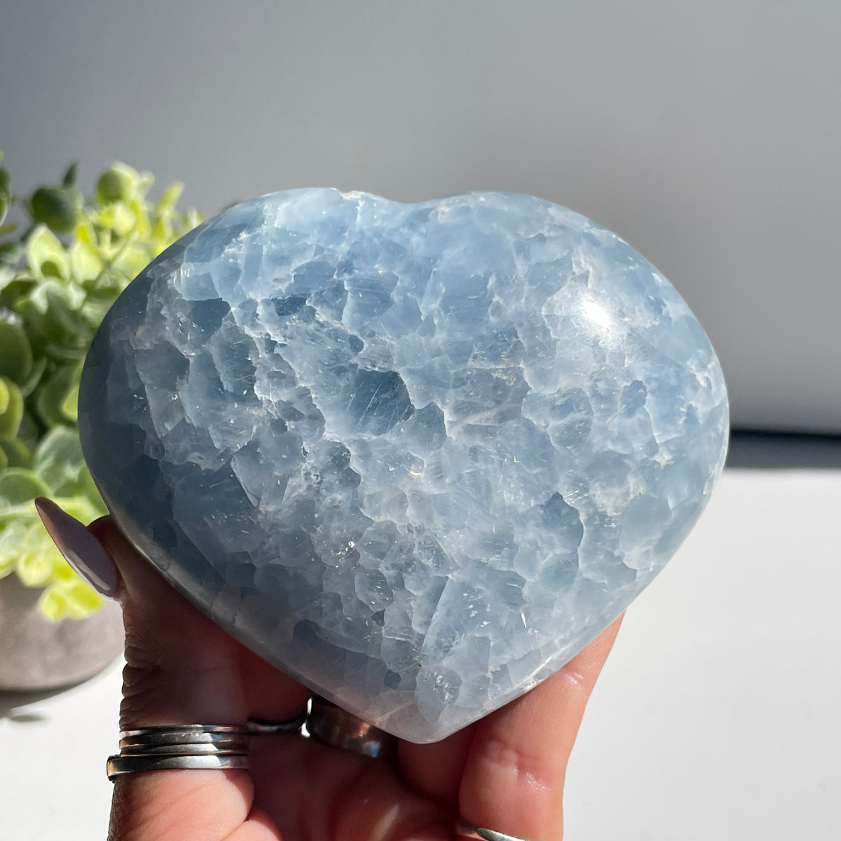 Blue Calcite Heart  9.7cm