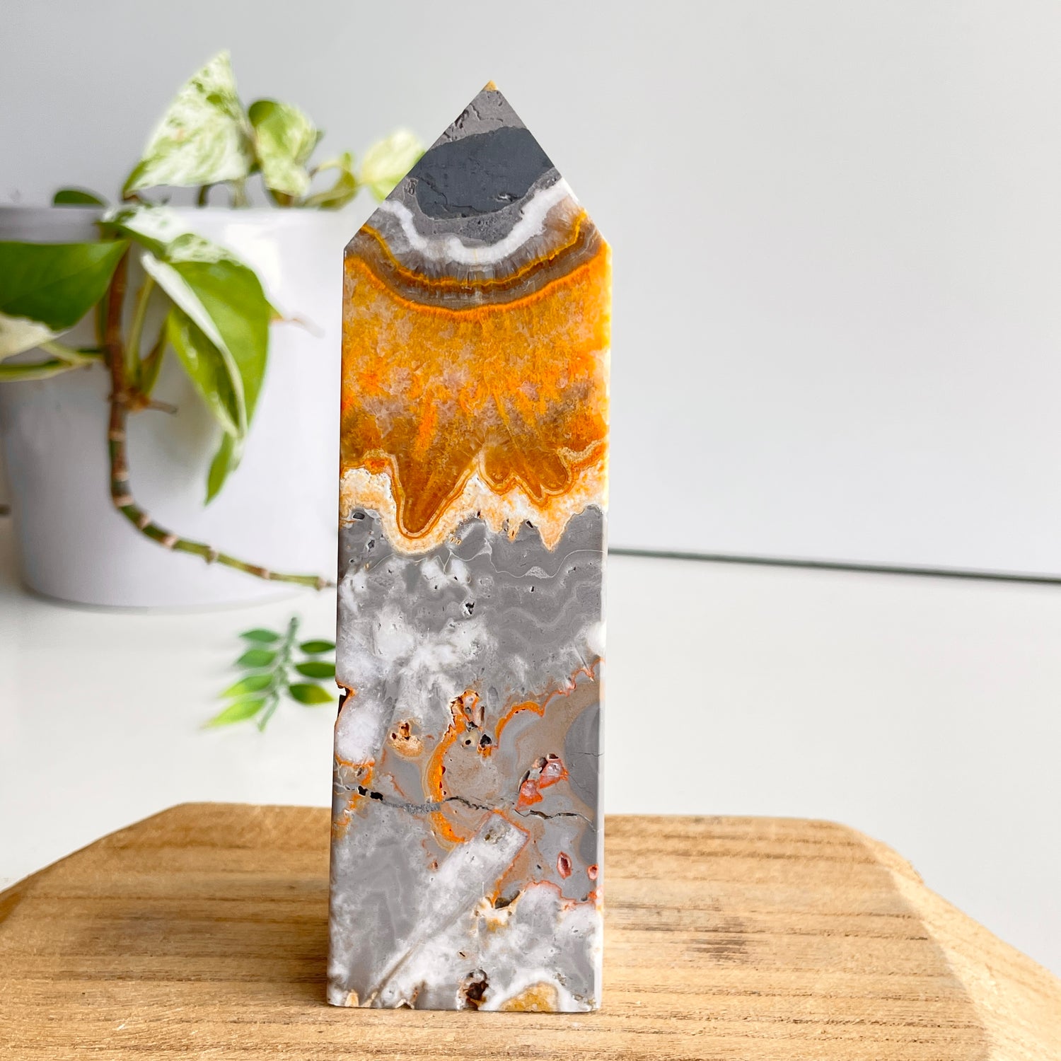 Bumblebee Jasper Obelisk 13.3cm