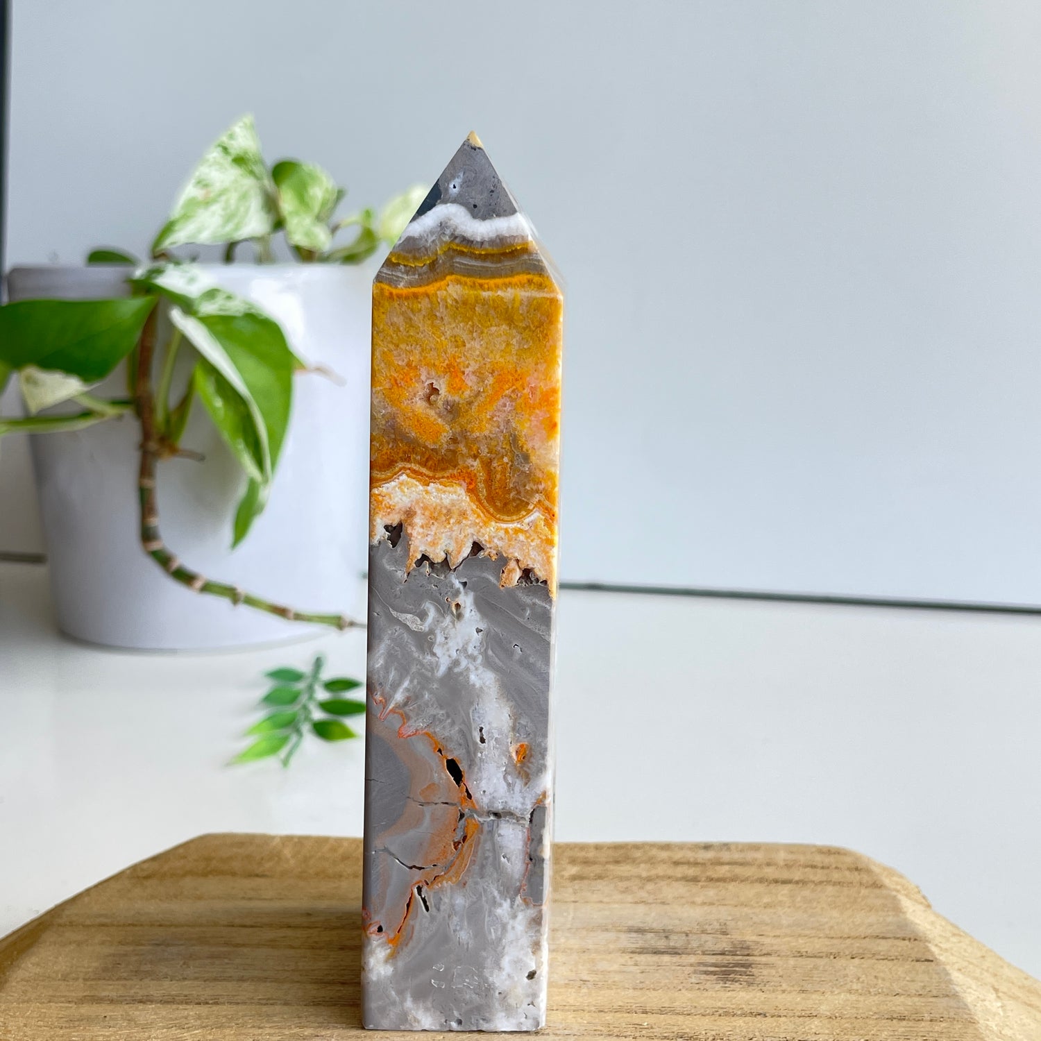 Bumblebee Jasper Obelisk 13.3cm