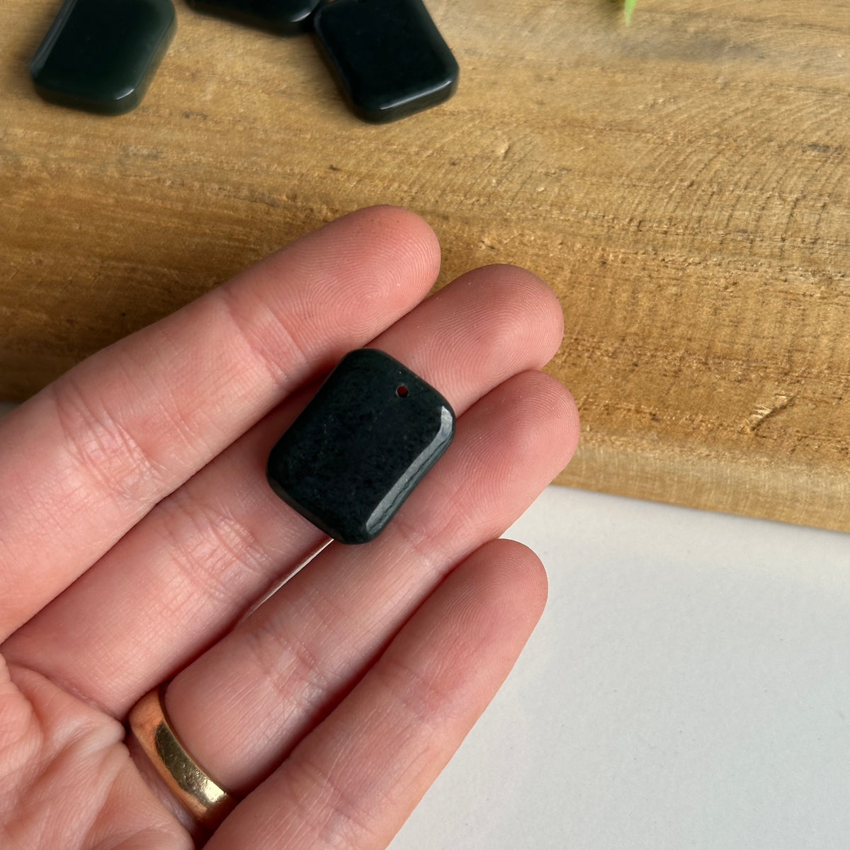 Black Jade Rectangle Pendant
