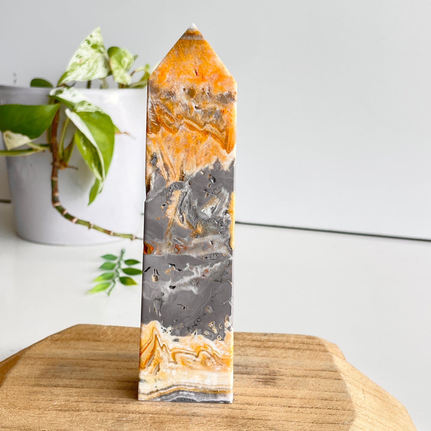 Bumblebee Jasper Obelisk 15.5cm
