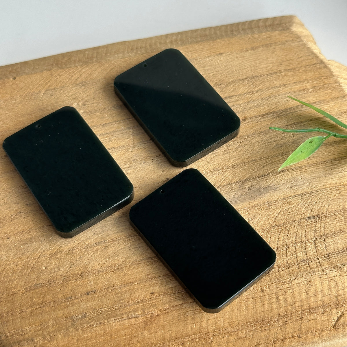 Black Jade Rectangle Pendant Lge