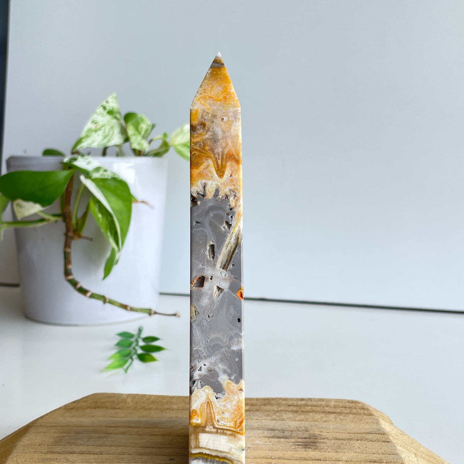 Bumblebee Jasper Obelisk 15.5cm